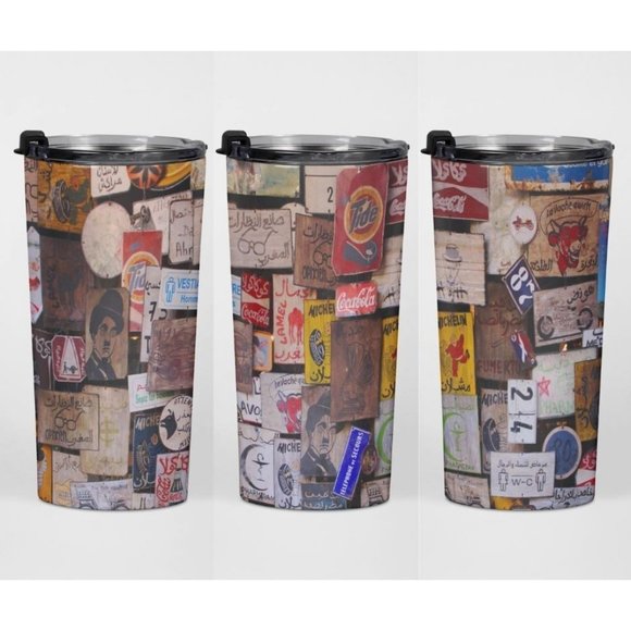 Thorntons Threads Other - Abstract Collage Photo Hot & Cold Stainless Steel Skinny Straight Tumbler  - 20